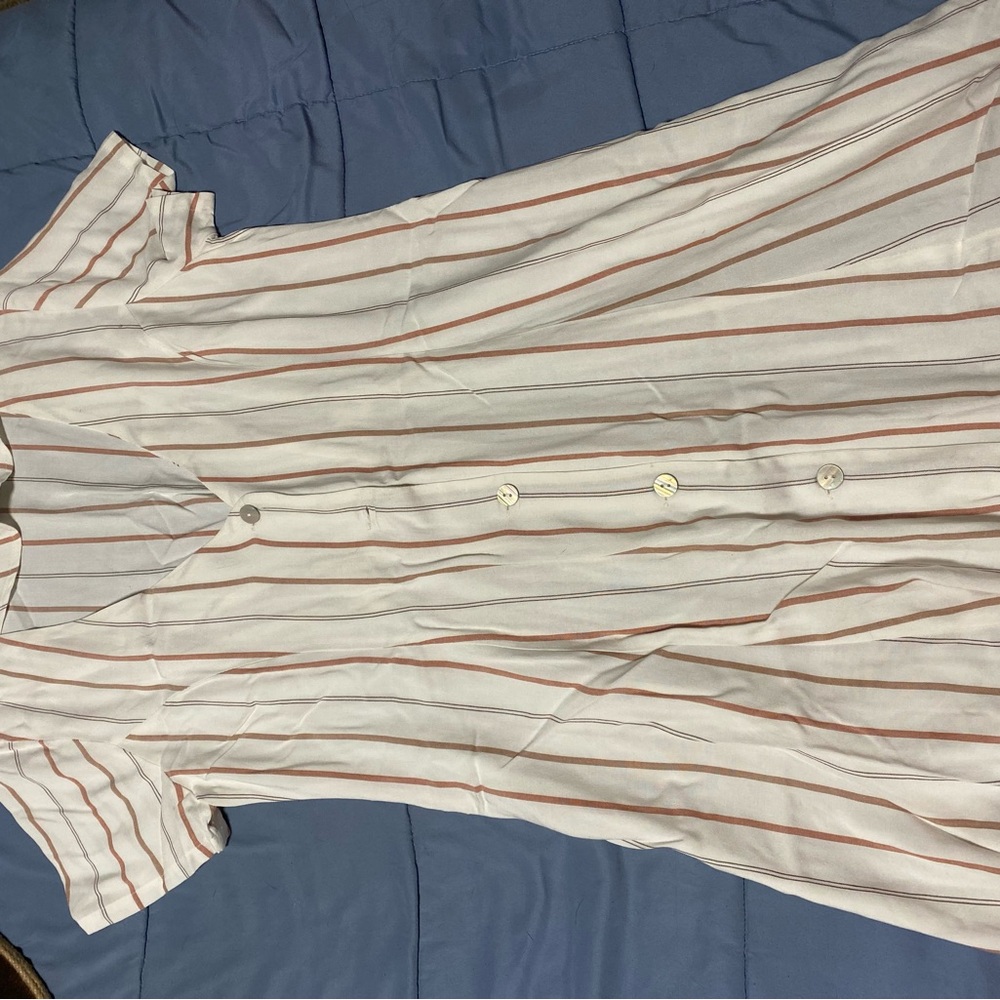 Striped Button-Down Dress